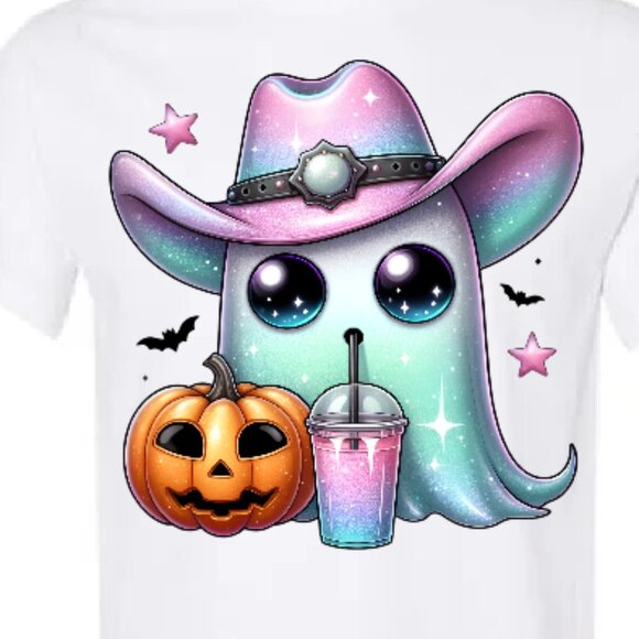 Cowboy Ghost Sippin Graphic Tee - Picture 1 of 2